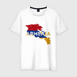 Футболка хлопковая мужская Armenia Map, цвет: белый