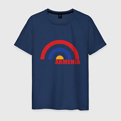 Футболка хлопковая мужская Армения Armenia, цвет: тёмно-синий
