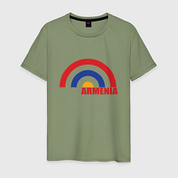 Футболка хлопковая мужская Армения Armenia, цвет: авокадо