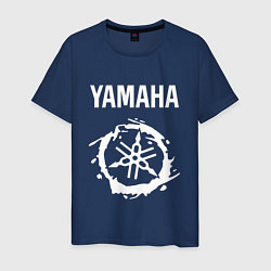 Футболка хлопковая мужская YAMAHA ЯМАХА МОТОСПОРТ, цвет: тёмно-синий