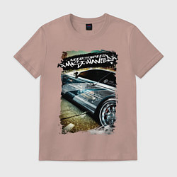 Футболка хлопковая мужская Need for Speed Most Wanted, цвет: пыльно-розовый