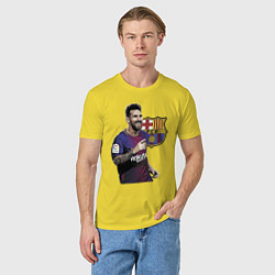 Футболка хлопковая мужская Lionel Messi Barcelona Argentina, цвет: желтый — фото 2