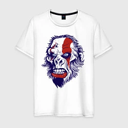 Футболка хлопковая мужская Monkey Kratos, цвет: белый