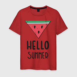 Футболка хлопковая мужская HELLO SUMMER, цвет: красный