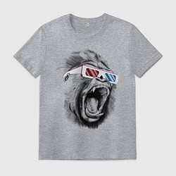 Футболка хлопковая мужская Дикая горилла, цвет: меланж