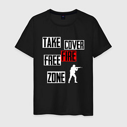 Футболка хлопковая мужская Battlegrounds zone, цвет: черный