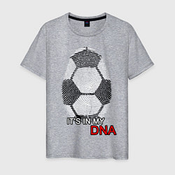 Футболка хлопковая мужская FOOTBALL IN MY DNA, цвет: меланж