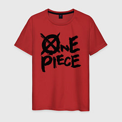 Футболка хлопковая мужская One Piece Большой куш лого, цвет: красный