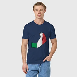 Футболка хлопковая мужская Италия, цвет: тёмно-синий — фото 2