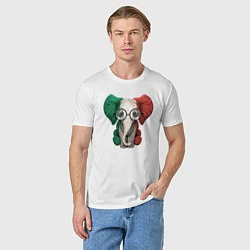 Футболка хлопковая мужская Italy Elephant, цвет: белый — фото 2
