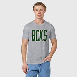 Футболка хлопковая мужская BCKS Bucks, цвет: меланж — фото 2