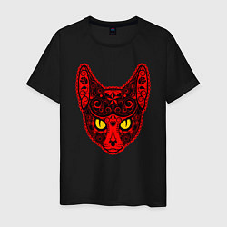 Футболка хлопковая мужская Devil Cat, цвет: черный