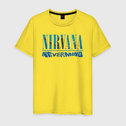 Футболка хлопковая мужская Nirvana Нирвана Рок Rock, цвет: желтый