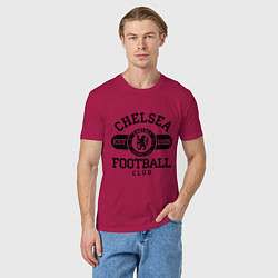 Футболка хлопковая мужская Chelsea Football Club, цвет: маджента — фото 2