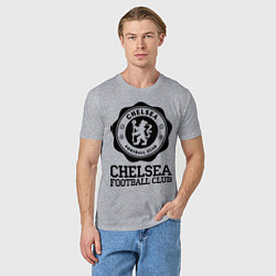 Футболка хлопковая мужская Chelsea FC: Emblem, цвет: меланж — фото 2