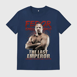 Футболка хлопковая мужская ФЕДОР ЕМЕЛЬЯНЕНКО, цвет: тёмно-синий