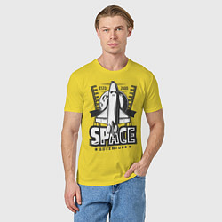 Футболка хлопковая мужская Космический корабль, цвет: желтый — фото 2