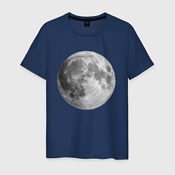 Футболка хлопковая мужская Полнолуние Лунная фаза, цвет: тёмно-синий