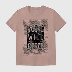 Футболка хлопковая мужская YOUNG WILD &FREE, цвет: пыльно-розовый