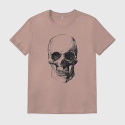 Футболка хлопковая мужская Череп, цвет: пыльно-розовый
