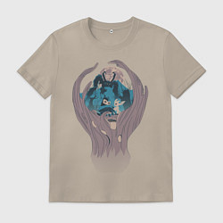 Футболка хлопковая мужская Ори и Ку, цвет: миндальный