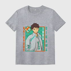 Футболка хлопковая мужская ТООРУ ОЙКАВА OIKAWA TORU, цвет: меланж