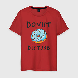 Футболка хлопковая мужская Не беспокоить Donut disturb, цвет: красный