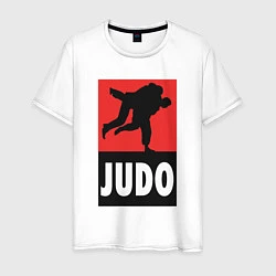 Футболка хлопковая мужская Judo, цвет: белый