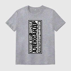 Футболка хлопковая мужская Имя Александр, цвет: меланж