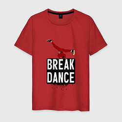 Футболка хлопковая мужская Break Dance цвета красный — фото 1