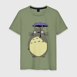Мужская футболка Тоторо под зонтом
