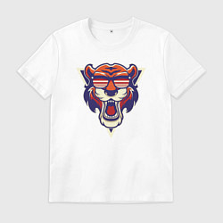 Футболка хлопковая мужская Tiger Hipster, цвет: белый