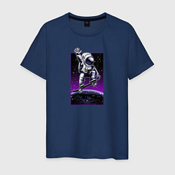 Футболка хлопковая мужская Астронавт, цвет: тёмно-синий