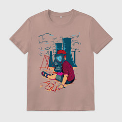 Мужская футболка Мальчик в противогазе