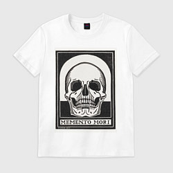 Футболка хлопковая мужская Memento mori помни о смерти, цвет: белый