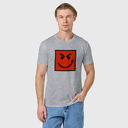 Футболка хлопковая мужская BON JOVI HAVE A NICE DAY SMILE LOGO, цвет: меланж — фото 2