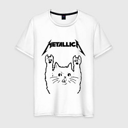 Футболка хлопковая мужская METALLICA МЕТАЛЛИКА, цвет: белый