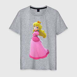 Футболка хлопковая мужская Princess Peach, цвет: меланж