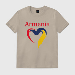 Футболка хлопковая мужская Armenia Heart, цвет: миндальный
