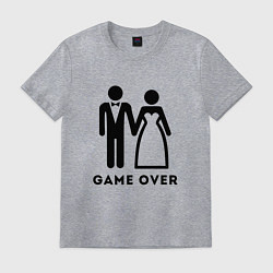Футболка хлопковая мужская GAME OVER МОЛОДОЖЕНЫ, цвет: меланж