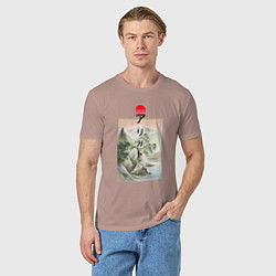 Футболка хлопковая мужская Западный рассвет arigato, цвет: пыльно-розовый — фото 2