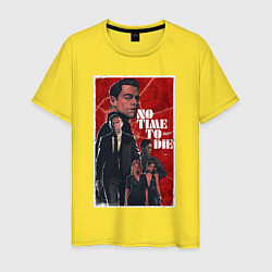 Футболка хлопковая мужская Не Время Умирать 007 плакат, цвет: желтый