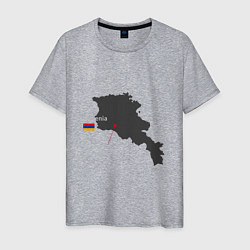 Футболка хлопковая мужская Армения - Ереван, цвет: меланж