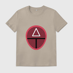 Футболка хлопковая мужская Squid Game Mask, цвет: миндальный