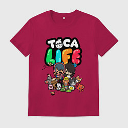 Футболка хлопковая мужская Toca Life, цвет: маджента