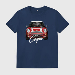 Футболка хлопковая мужская Авто Mini Cooper, цвет: тёмно-синий