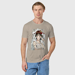 Футболка хлопковая мужская Princеss mononoke, цвет: миндальный — фото 2