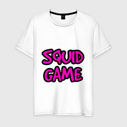 Футболка хлопковая мужская Squid Game Pinker, цвет: белый