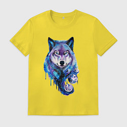 Мужская футболка Волк акварель