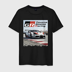 Футболка хлопковая мужская Toyota Gazoo Racing - легендарная спортивная коман, цвет: черный